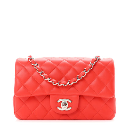 Chanel Lambskin Quilted Mini Rectangular Flap Red 1 of 11