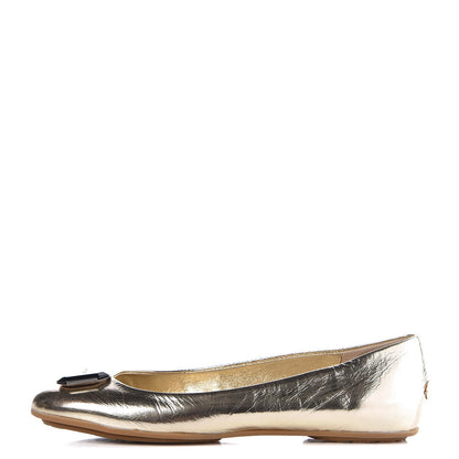 Jimmy Choo Metallic Calfskin Flats 39 Gold 1 of 9