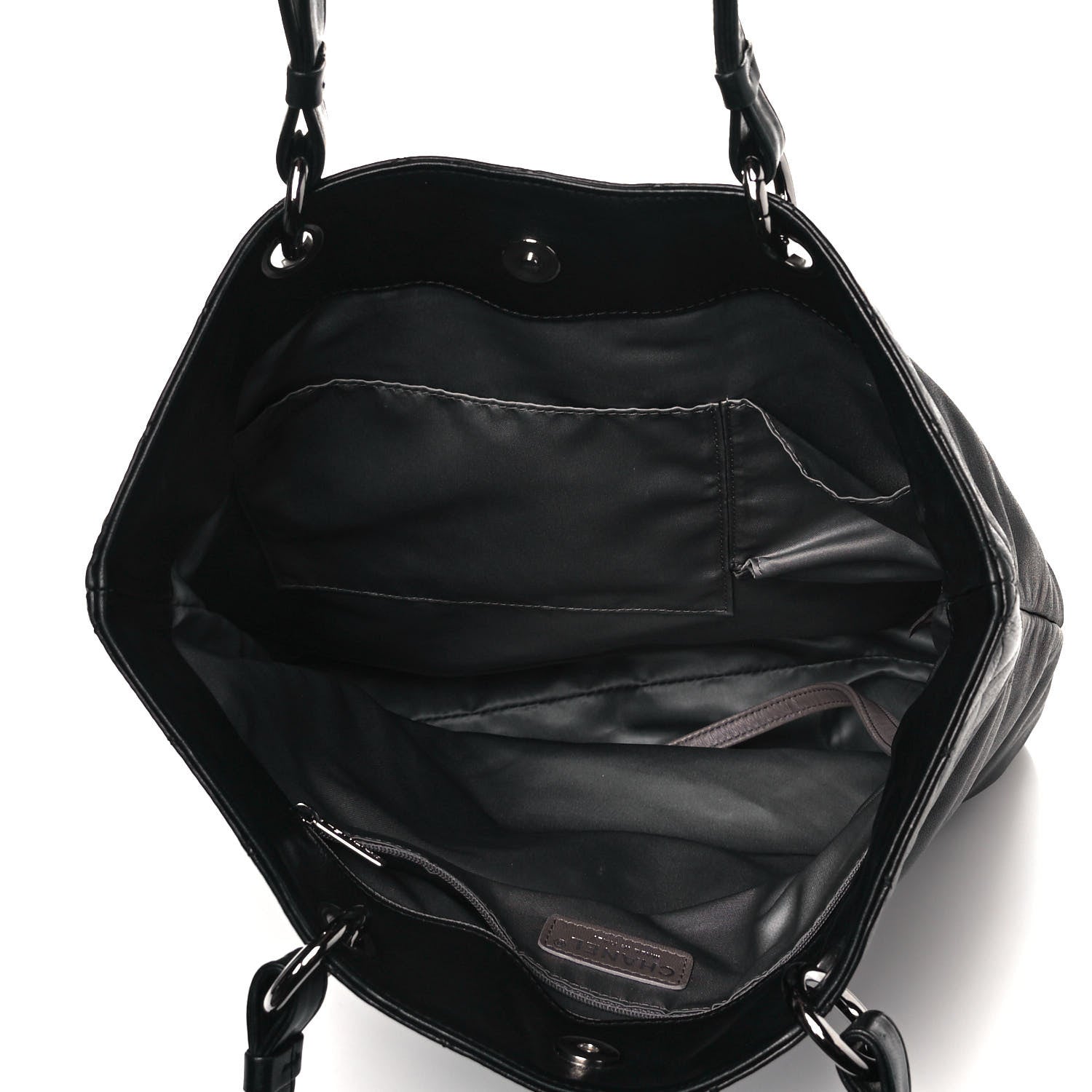 Chanel Lambskin Rock And Cabaret Chain Fringe Tote Black 5 of 12