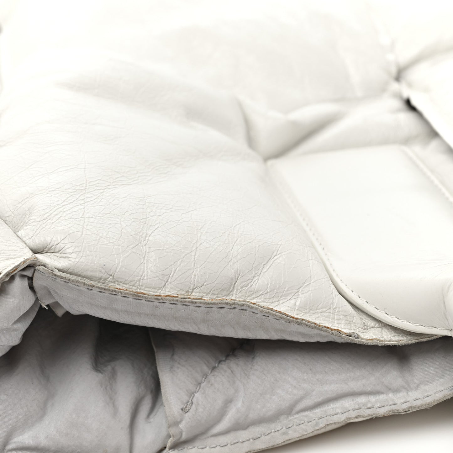 Lambskin Intrecciato The Squash Padded Tote Chalk