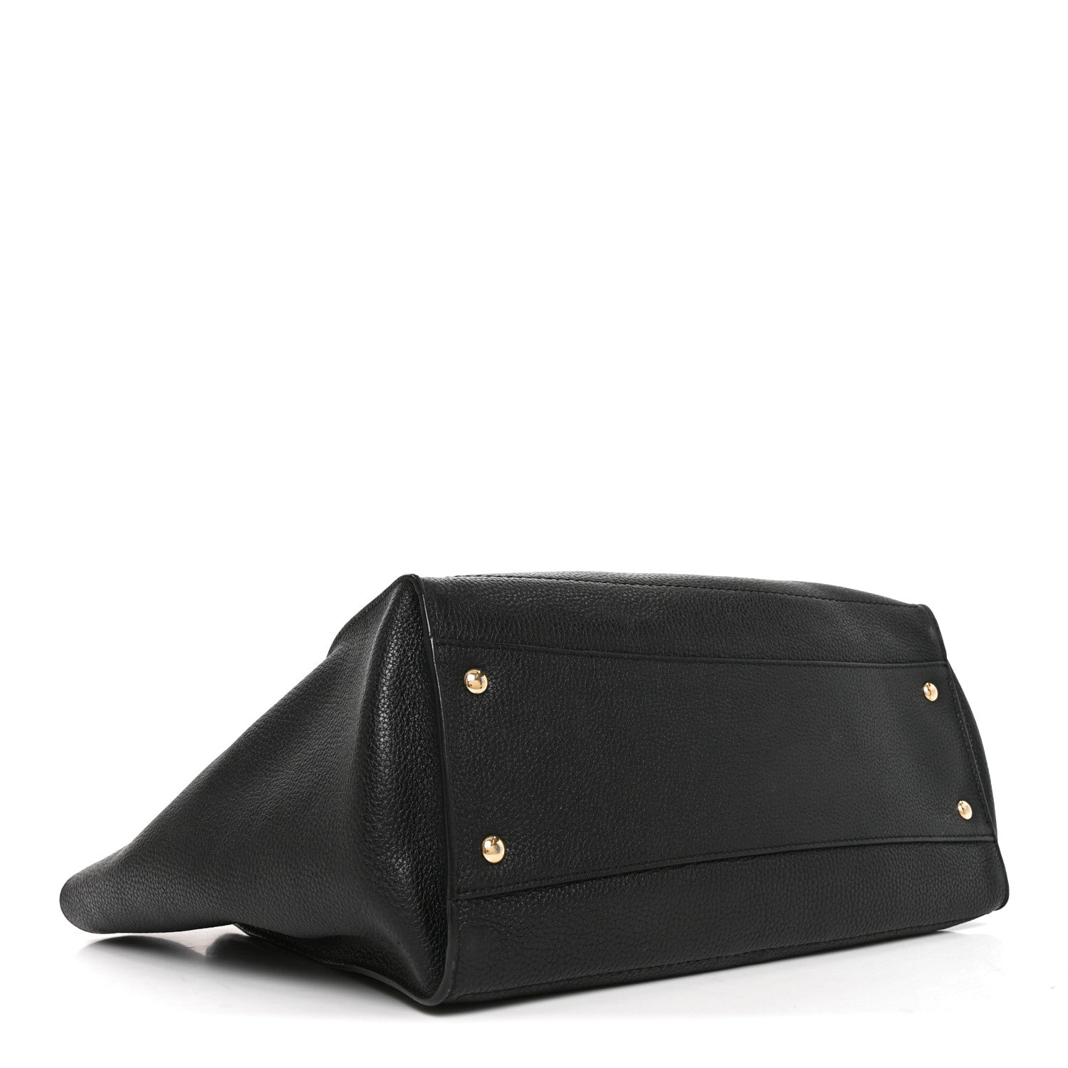 Salvatore Ferragamo Hammered Calfskin Double Handle Medium Amy Tote Black 3 of 9