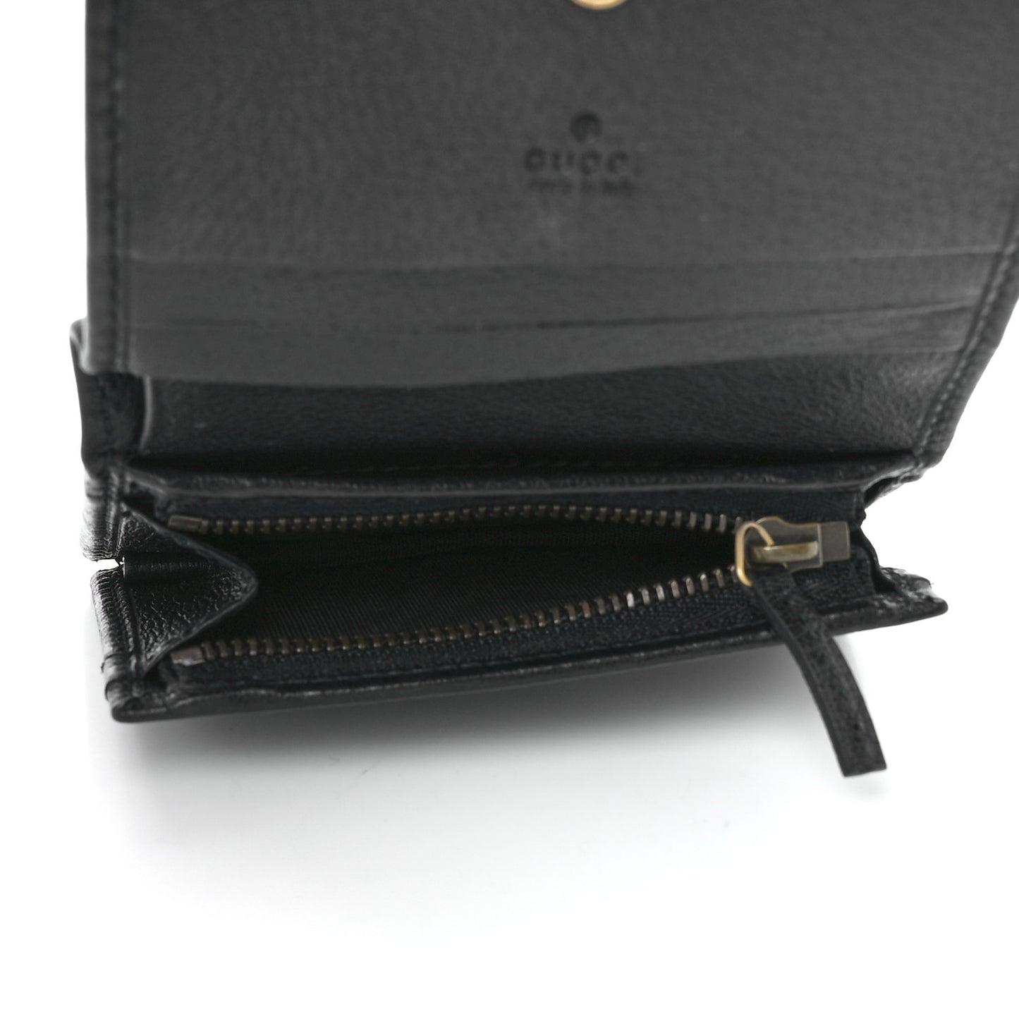 Calfskin Crystal Double G Card Case Black