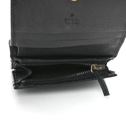 Gucci Calfskin Crystal Double G Card Case Black 5 of 11
