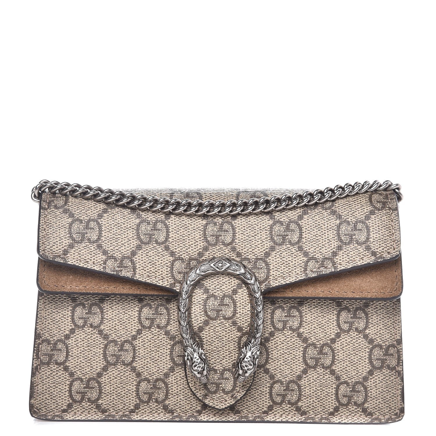 Gucci GG Supreme Monogram Super Mini Dionysus Shoulder Bag Taupe 1 of 8