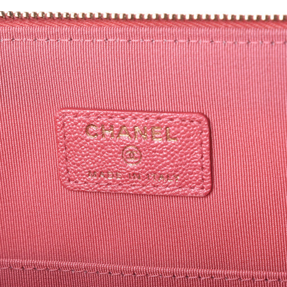 Chanel Iridescent Caviar Quilted Large Flap Cosmetic Case Pink 5 of 8