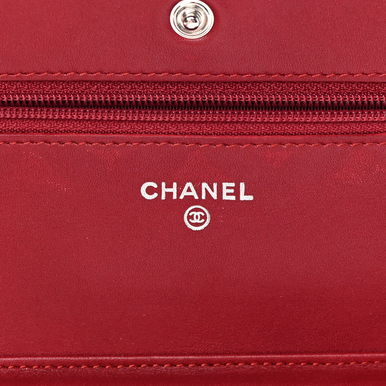 Chanel Patent Quilted Wallet On Chain WOC Red 6 of 21