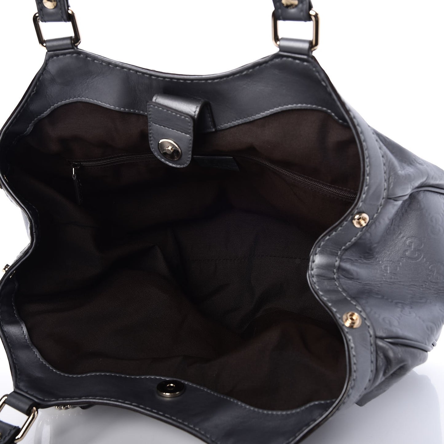 Guccissima Medium Sukey Tote Dark Silver