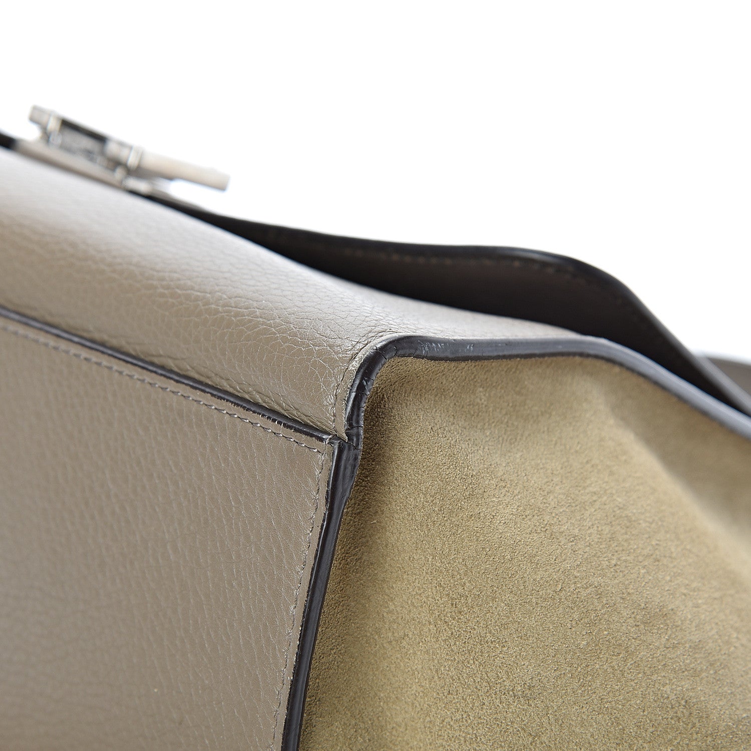 Celine Drummed Calfskin Suede Small Trapeze Souris 8 of 22