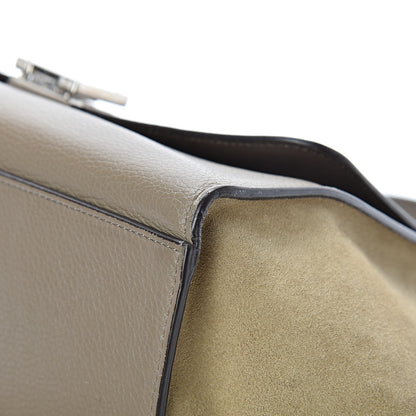 Celine Drummed Calfskin Suede Small Trapeze Souris 8 of 22