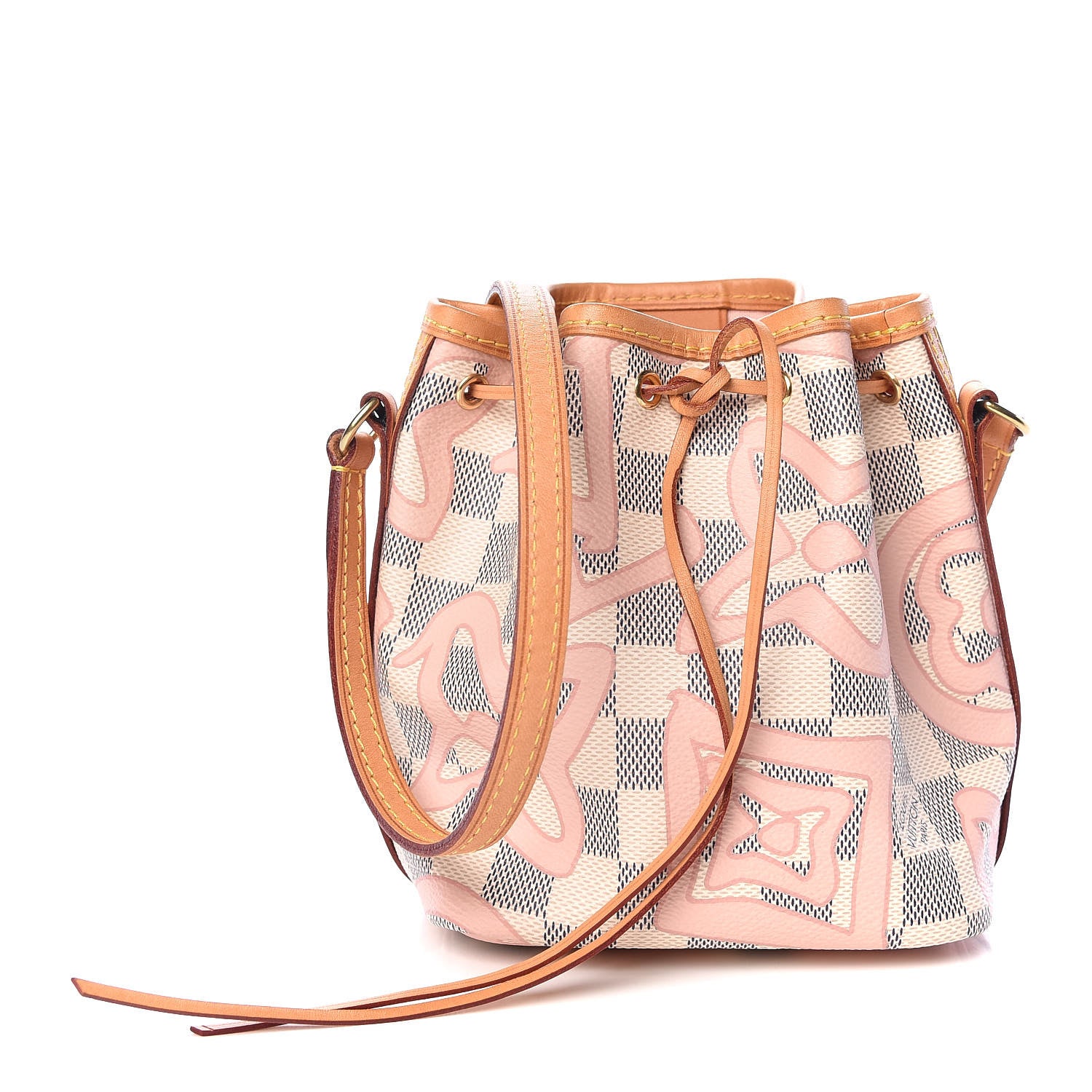Louis Vuitton Damier Azur Tahitienne Nano Noe Rose Ballerine 1 of 9