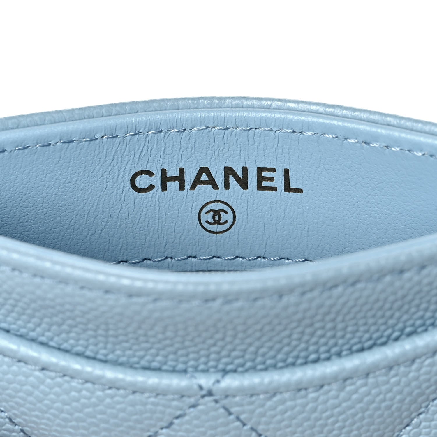 Chanel Caviar Quilted Card Holder Light Blue 7 of 9