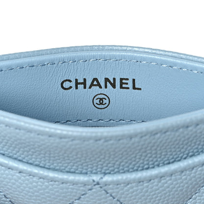 Chanel Caviar Quilted Card Holder Light Blue 7 of 9