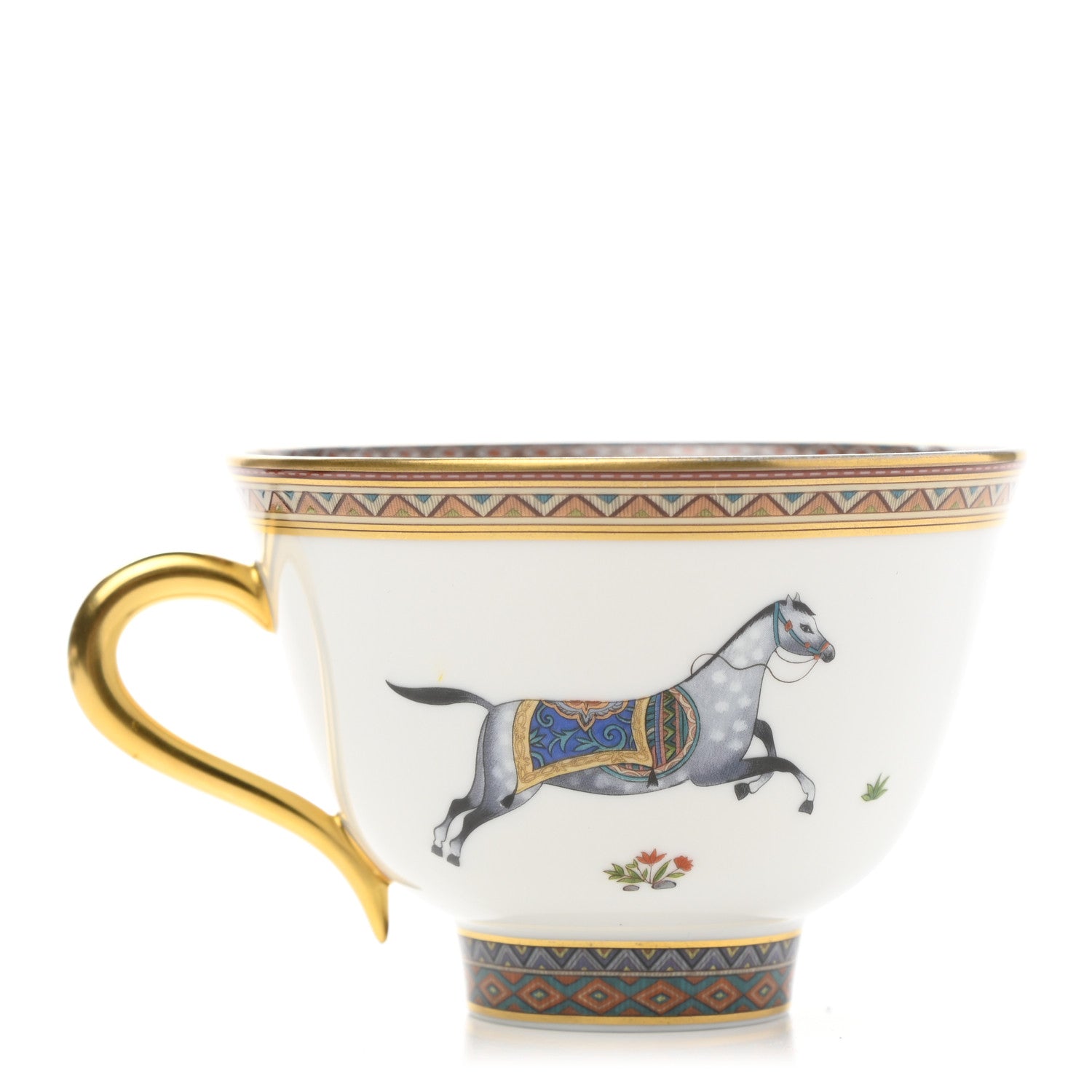 Hermes Porcelain Cheval d'Orient Tea Cup and Saucer 2 of 9