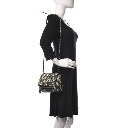 Givenchy Calfskin Baby's Breath Print Mini Pandora Box Crossbody Bag Black 2 of 12