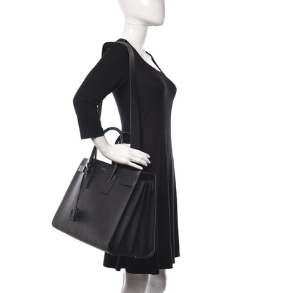 Saint Laurent Grained Calfskin Large Sac De Jour Carryall Black 2 of 12