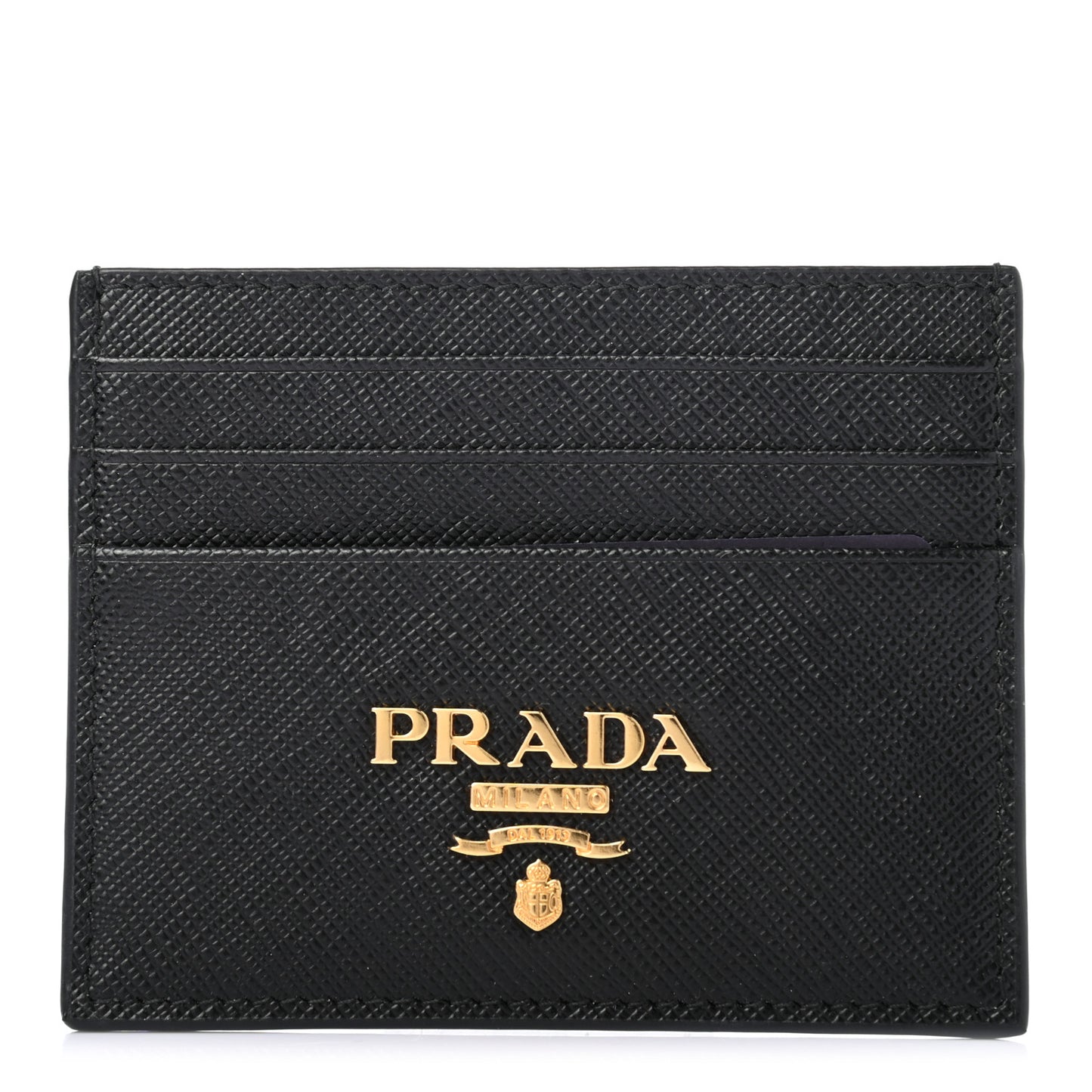 Saffiano Metal Card Holder Black