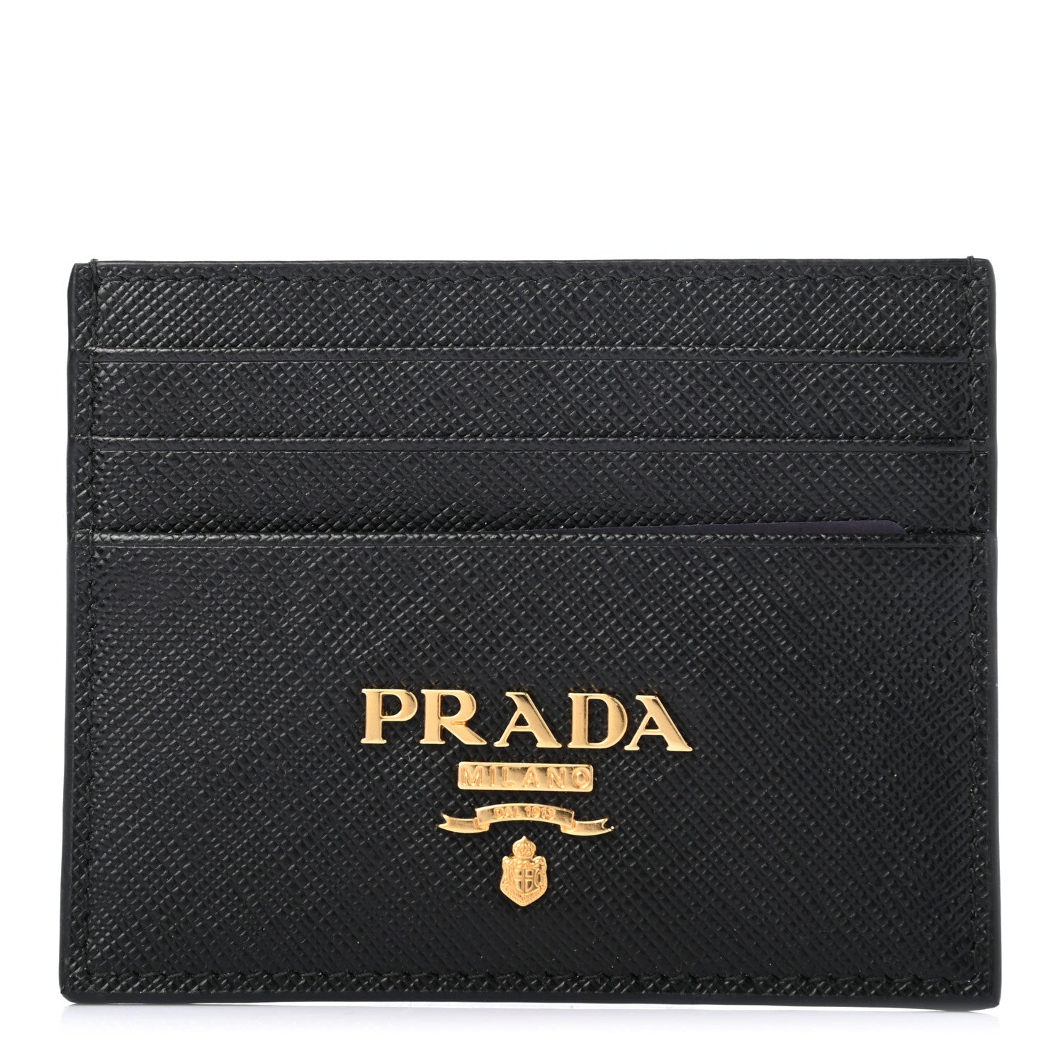 Prada Saffiano Metal Card Holder Black 1 of 7