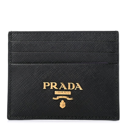 Prada Saffiano Metal Card Holder Black 1 of 7