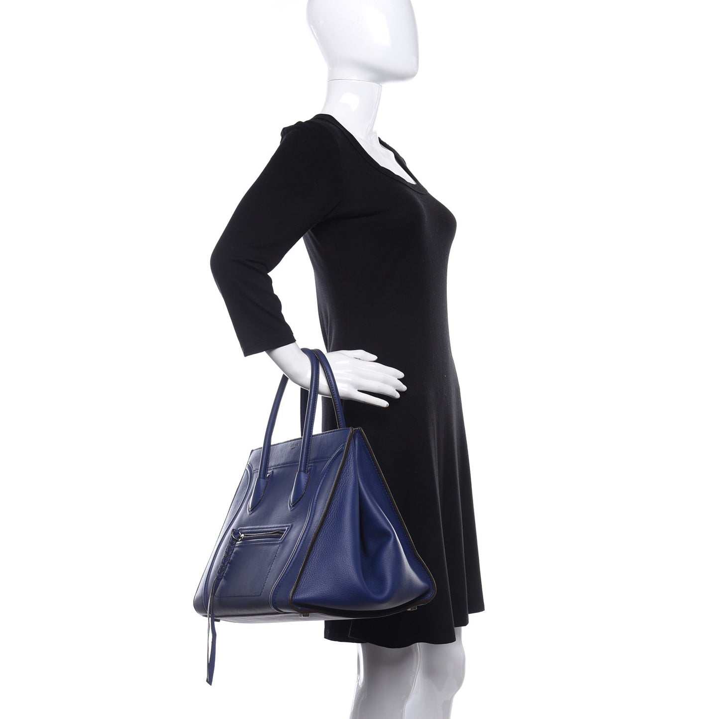 Supple Calfskin Medium Phantom Luggage Indigo