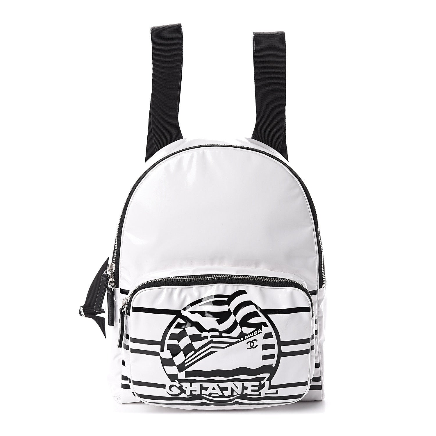 Chanel Vinyl La Pausa Bay Backpack White 1 of 9