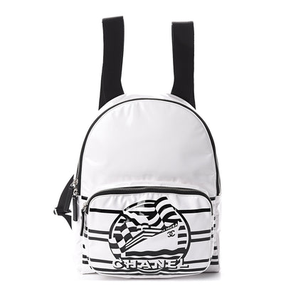 Chanel Vinyl La Pausa Bay Backpack White 1 of 9