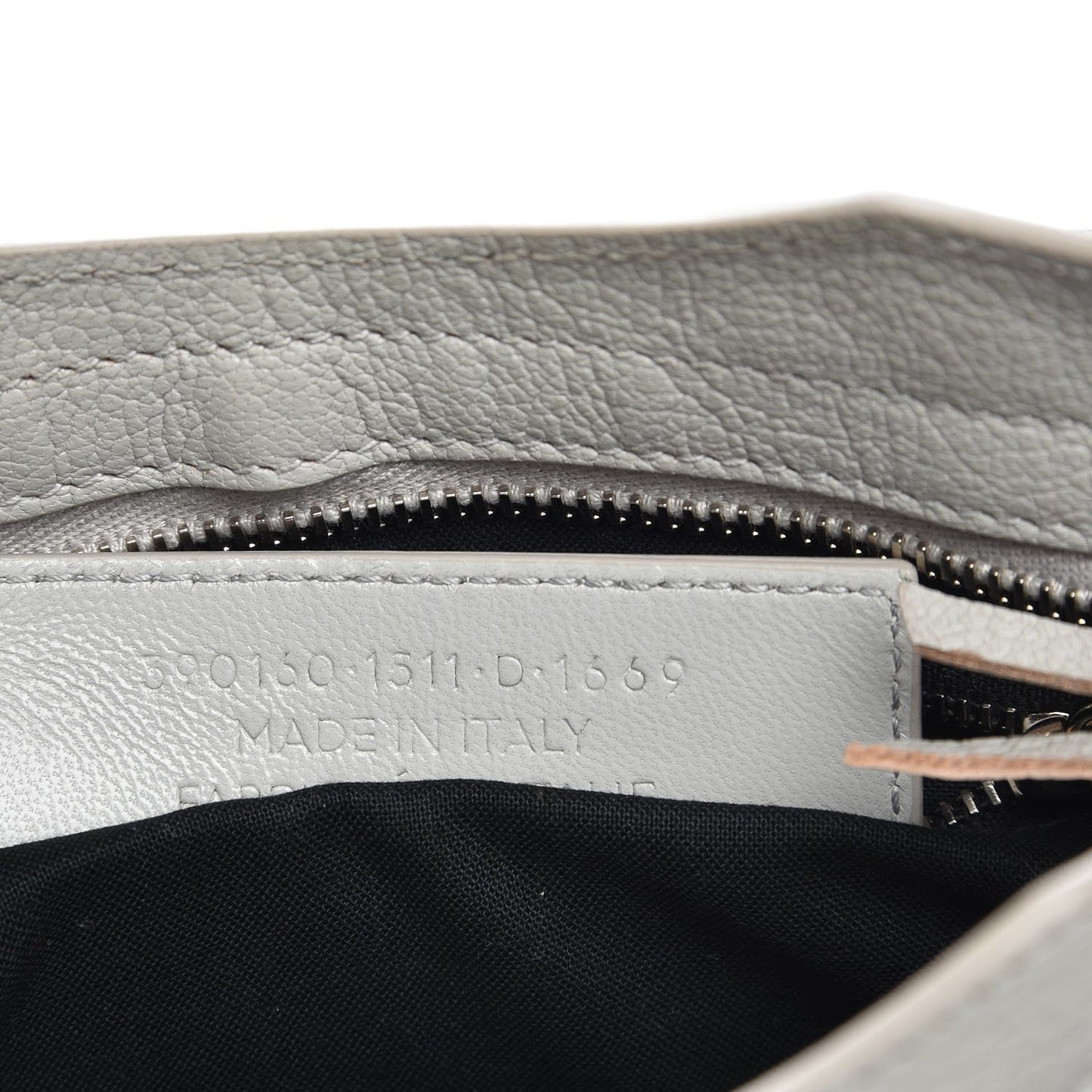Chevre Silver Metallic Edge Hardware Classic Hardware Mini City Gris Glace