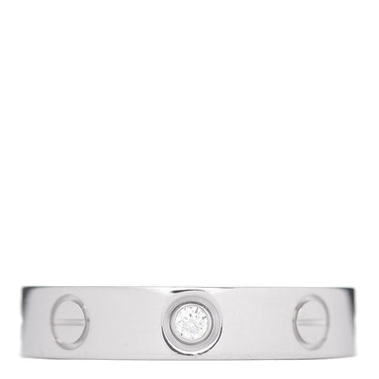 Cartier 18K White Gold Diamond 4mm LOVE Wedding Band Ring 48 4.5 1 of 4