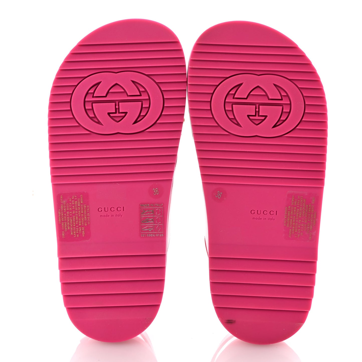Calfskin Elizabeth Nappa Charlotte Logo Slingback Sandals 36 Fancy Fuchsia