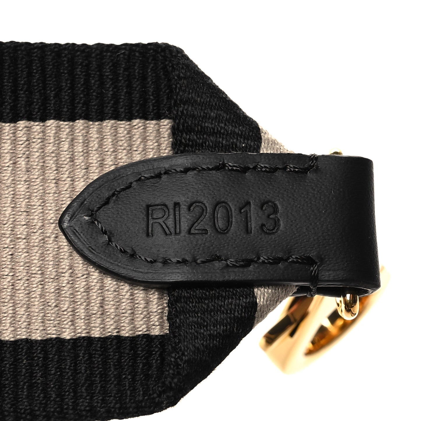 Canvas Calfskin Logo Strap Black Beige