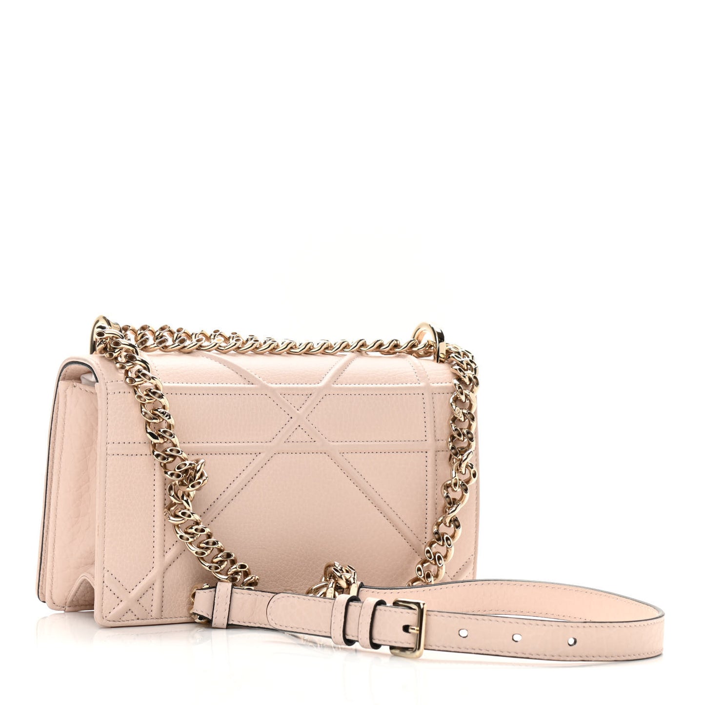 Grained Calfskin Small Diorama Flap Bag Rose Poudre