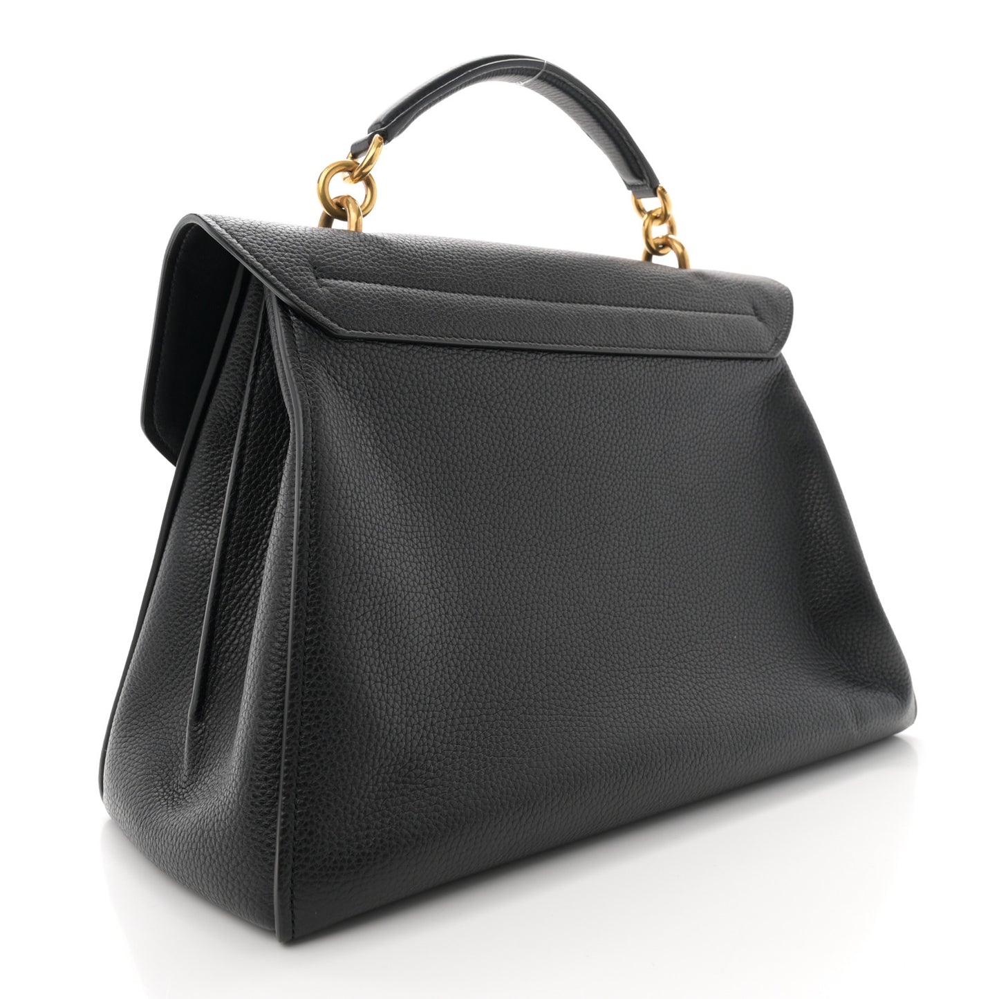Calfskin Medium Margot Top Handle Satchel Black