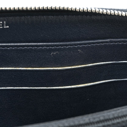 Chanel Caviar Quilted Large Gusset Zip Around Wallet Navy 14 of 22