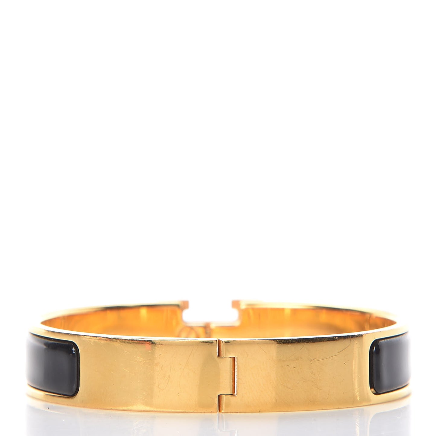 Enamel Narrow Clic Clac H Bracelet GM Black