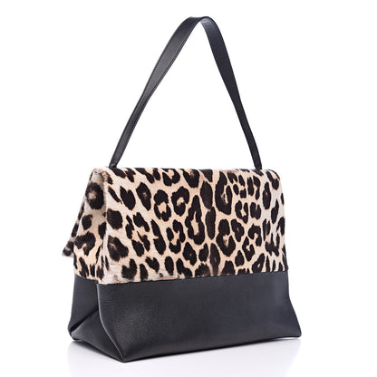 Celine Pony Hair Calfskin Leopard Print All Soft Tote Black 3 of 17