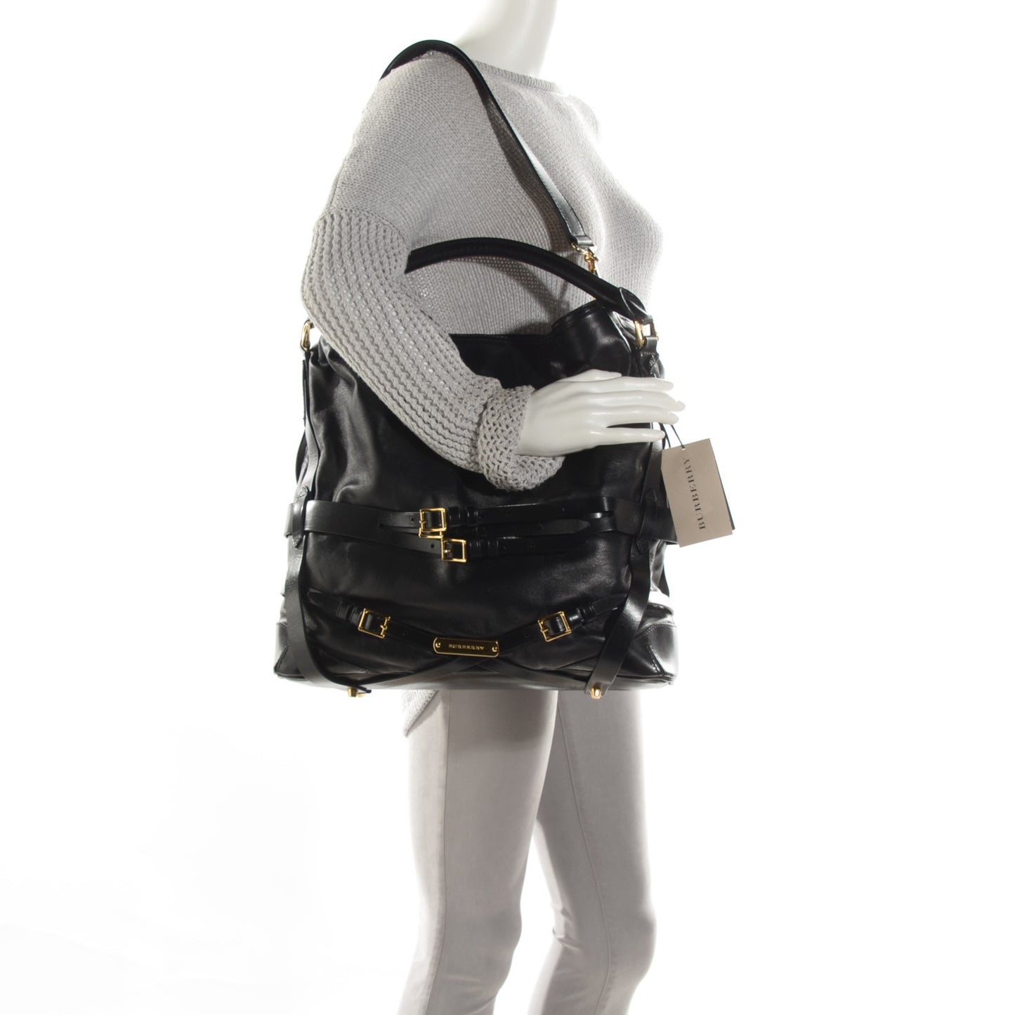 Soft Lambskin Bridle Calfskin Medium Gosford Hobo Black