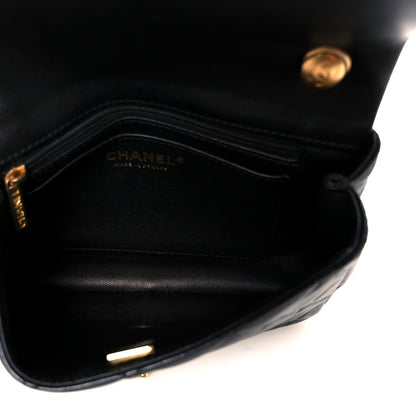 Chanel Lambskin Quilted  Pearl  Flap Black 5 of 10
