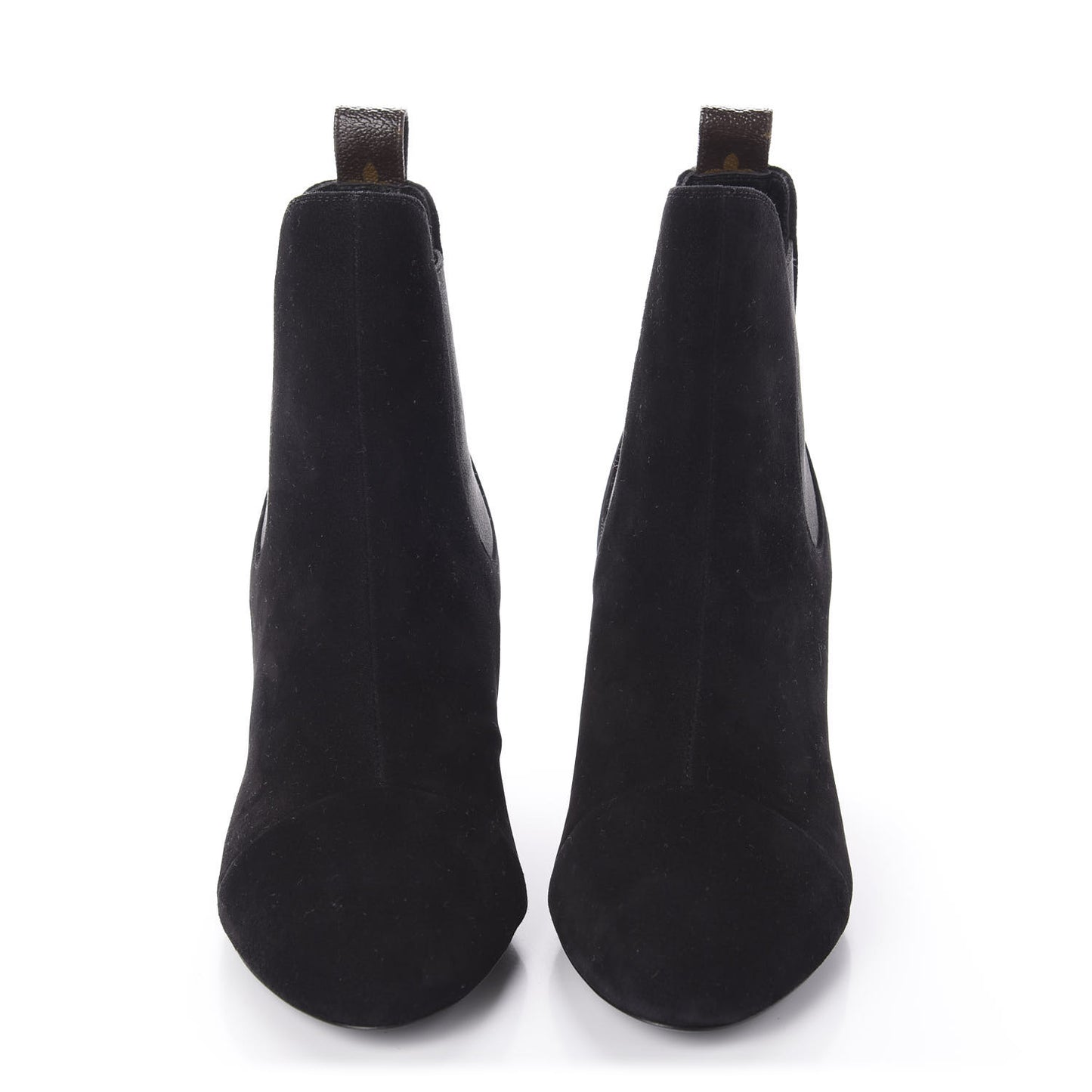 Suede Monogram Uniformes Cap Toe Chelsea 80mm Ankle Boots 37 Black