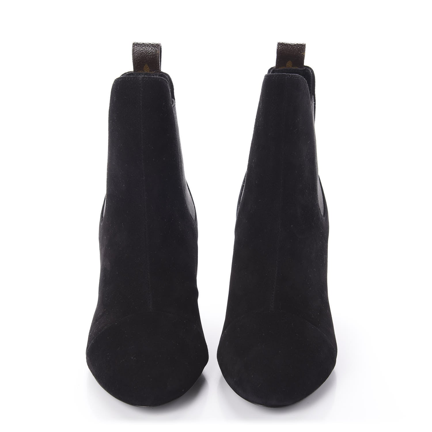Louis Vuitton Suede Monogram Uniformes Cap Toe Chelsea 80mm Ankle Boots 37 Black 2 of 8