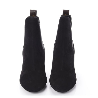 Louis Vuitton Suede Monogram Uniformes Cap Toe Chelsea 80mm Ankle Boots 37 Black 2 of 8