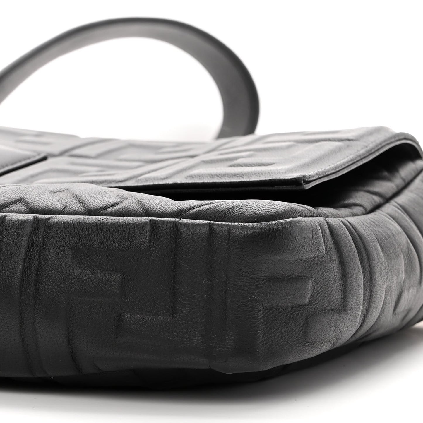 Nappa FF 1974 Embossed Large Baguette Black