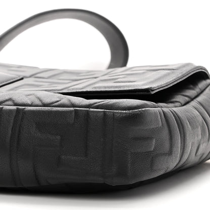 Fendi Nappa FF 1974 Embossed Large Baguette Black 10 of 10