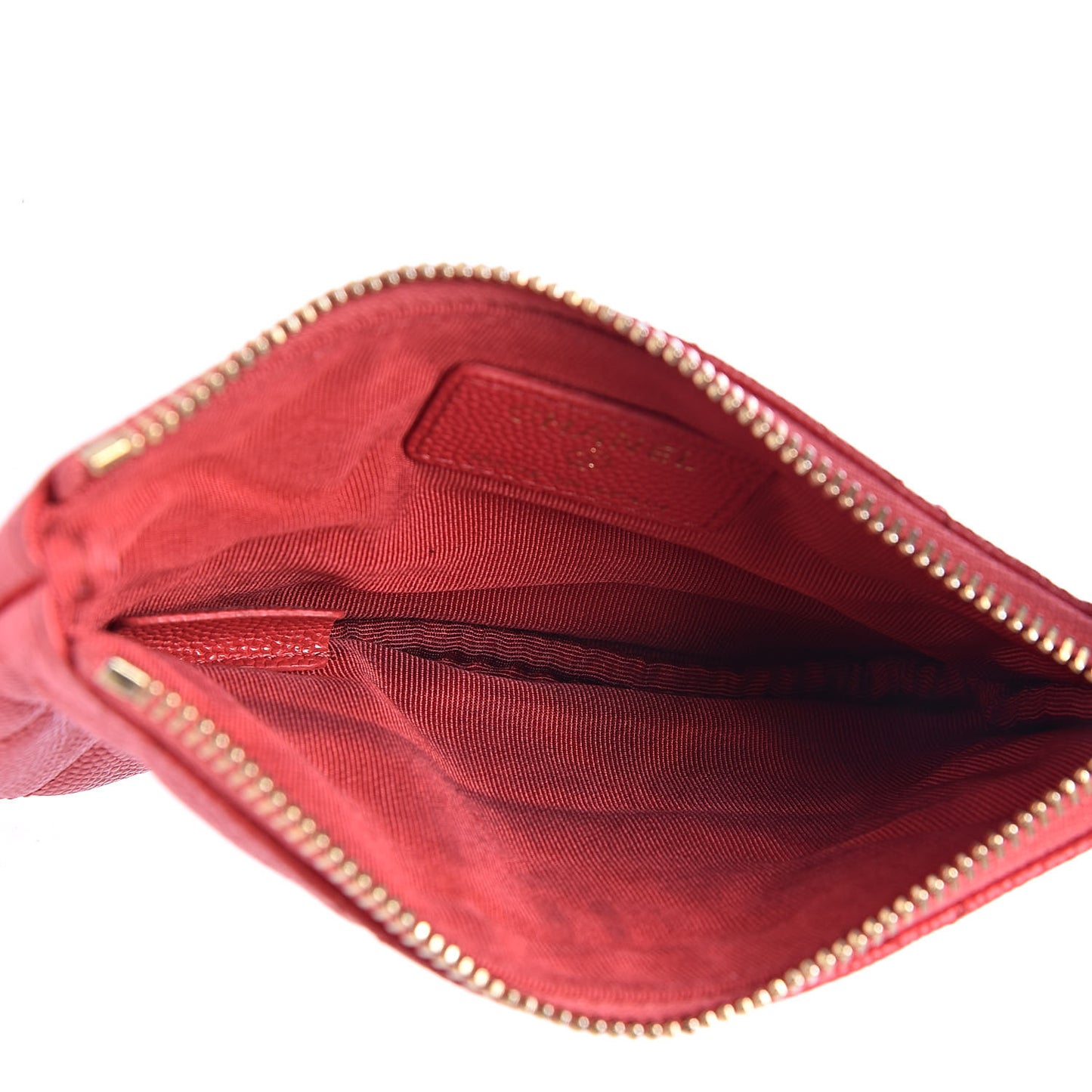 Caviar Quilted Small Cosmetic Case Red
