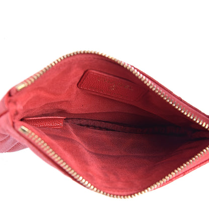 Chanel Caviar Quilted Small Cosmetic Case Red 5 of 7