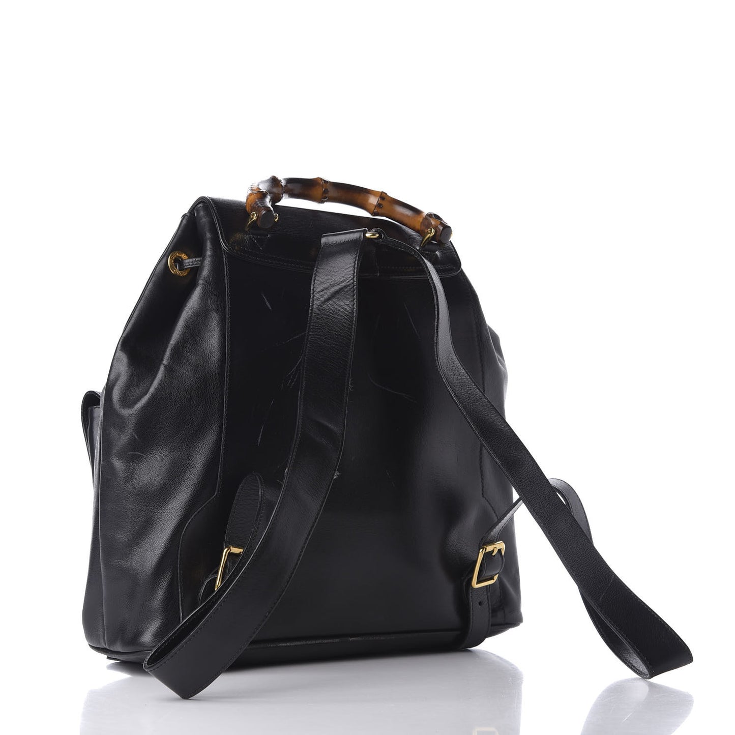 Calfskin Bamboo Backpack Black