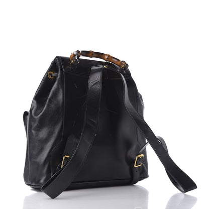 Gucci Calfskin Bamboo Backpack Black 2 of 12