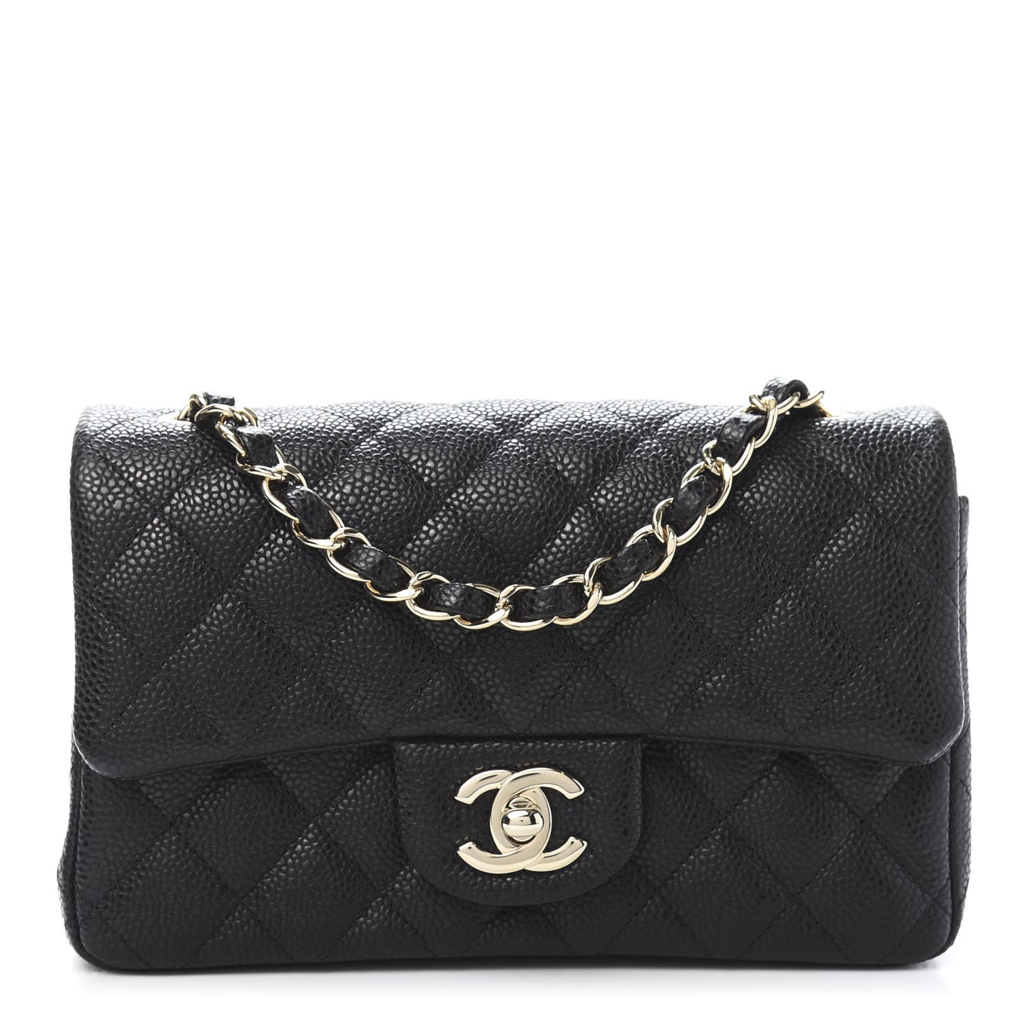 Caviar Quilted Mini Rectangular Flap Black