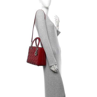 Christian Dior Patent Cannage Medium Lady Dior Red 2 of 13