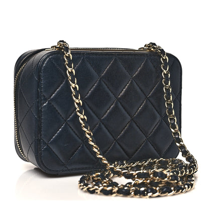 Chanel Lambskin Quilted Small Trendy CC Camera Case With Chain Navy 3 of 10