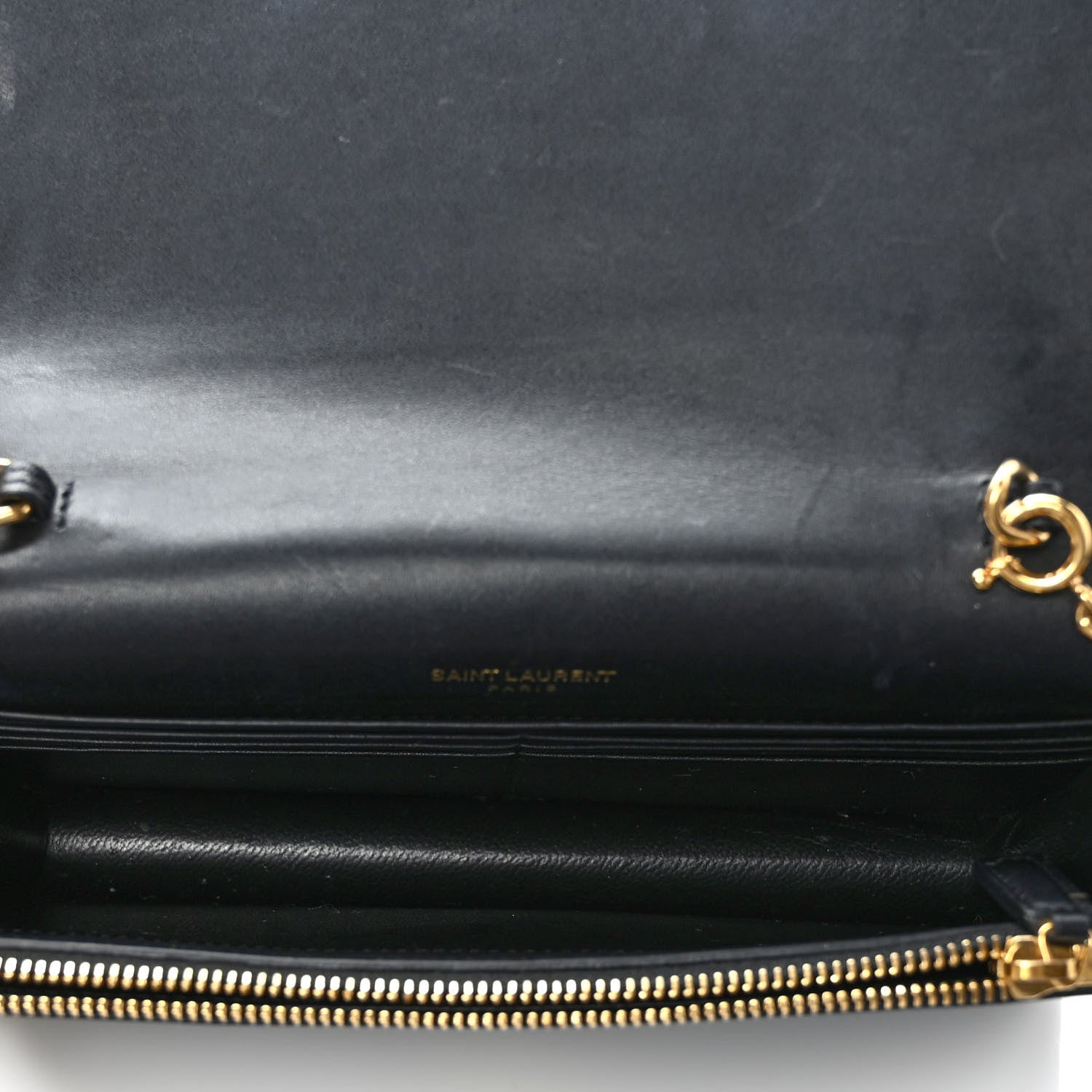 Saint Laurent Smooth Calfskin Classic Monogram Kate Tassel Chain Wallet Black 5 of 9