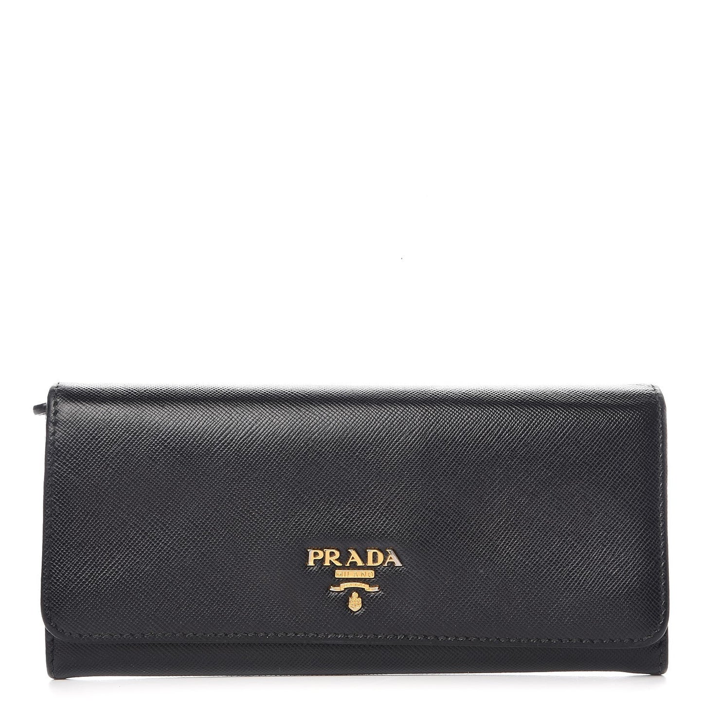 Saffiano Continental Flap Wallet Black